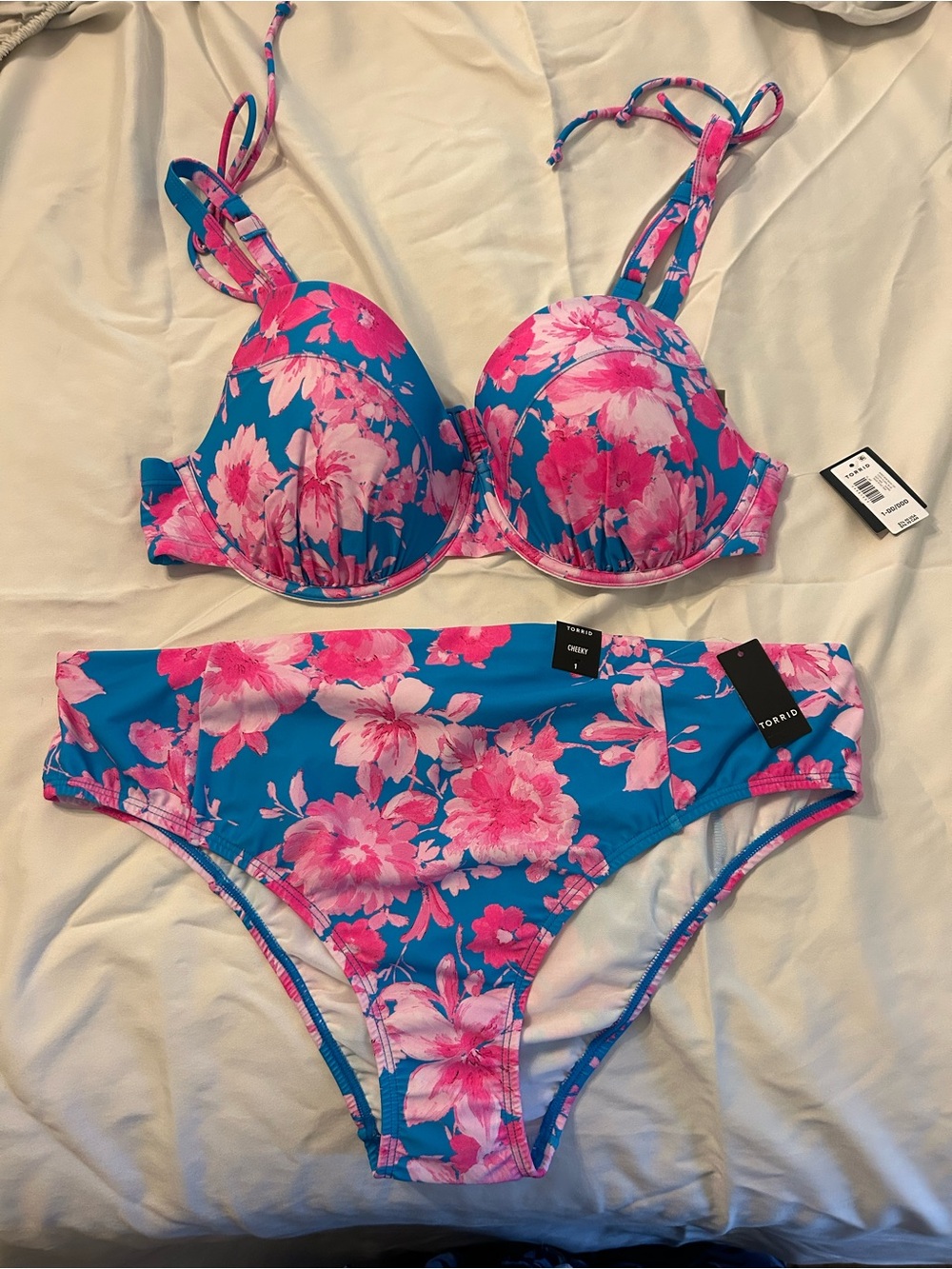 torrid Blue & Pink Floral Push-Up Bikini Set